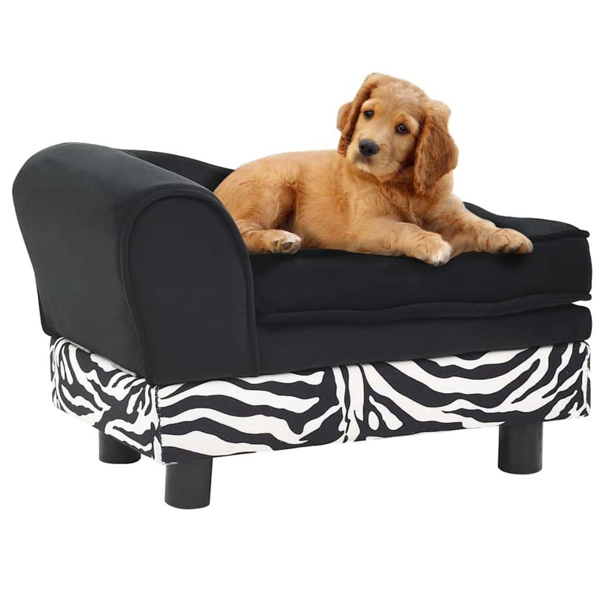 VIDAXL Canape pour chien Noir 57x34x36 cm Peluche