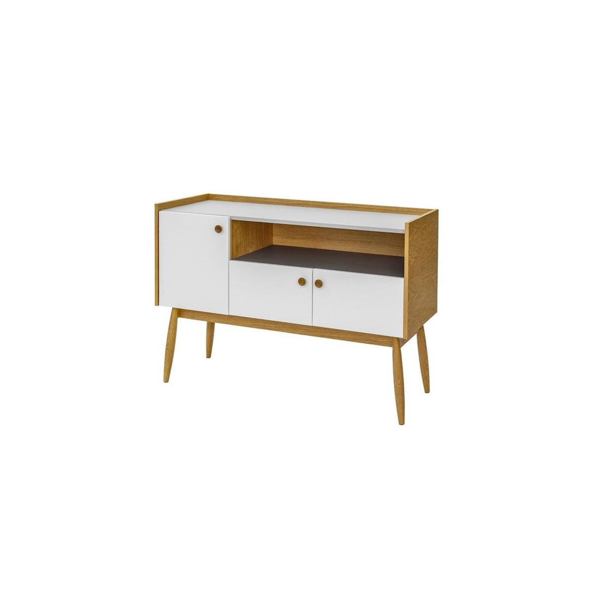 Paris Prix Buffet 3 Portes & 1 Niche  Farsta  115cm Chêne & Blanc