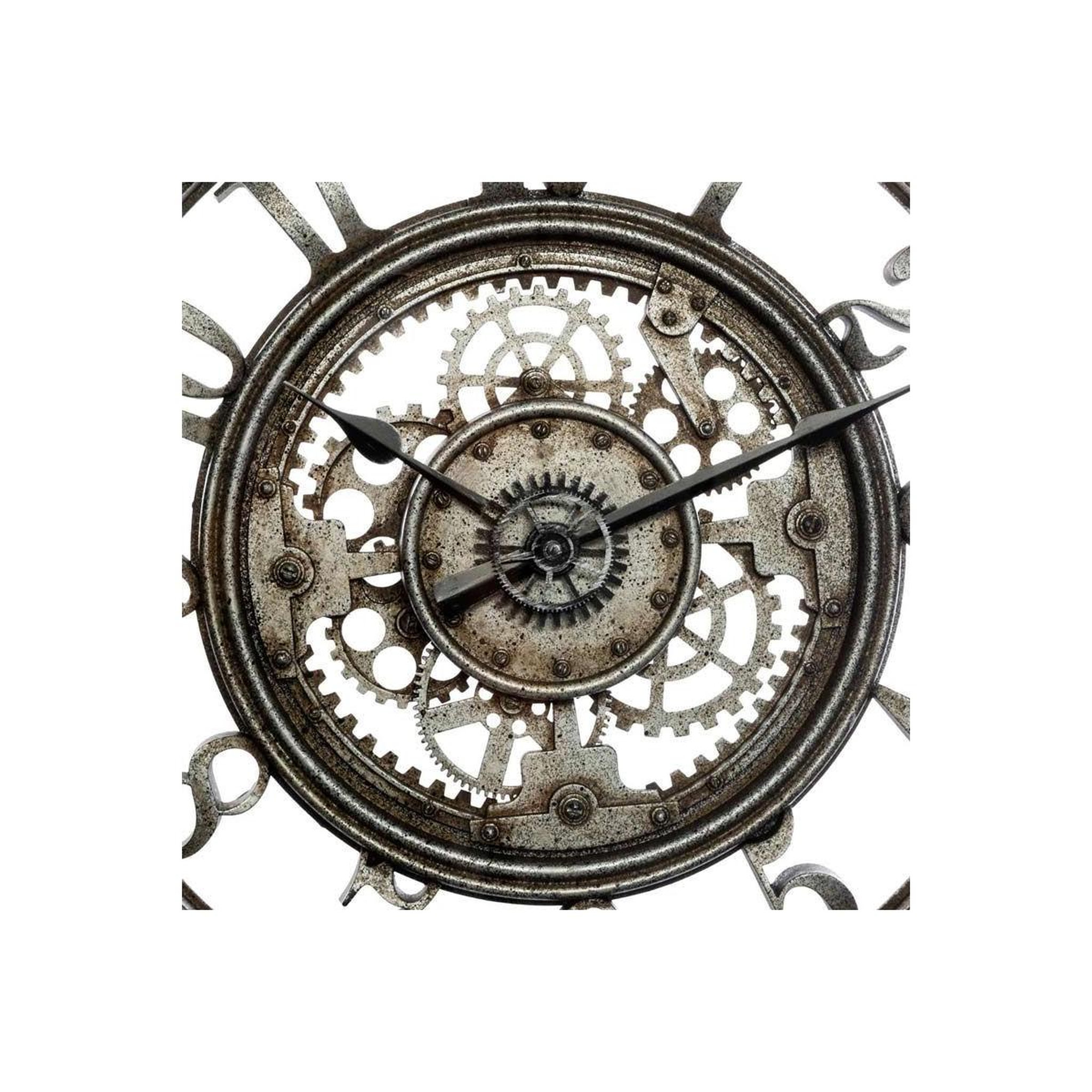 Voir la diapositive 3 : ATMOSPHERA Pendule murale mécanique  vintage  50cm gris