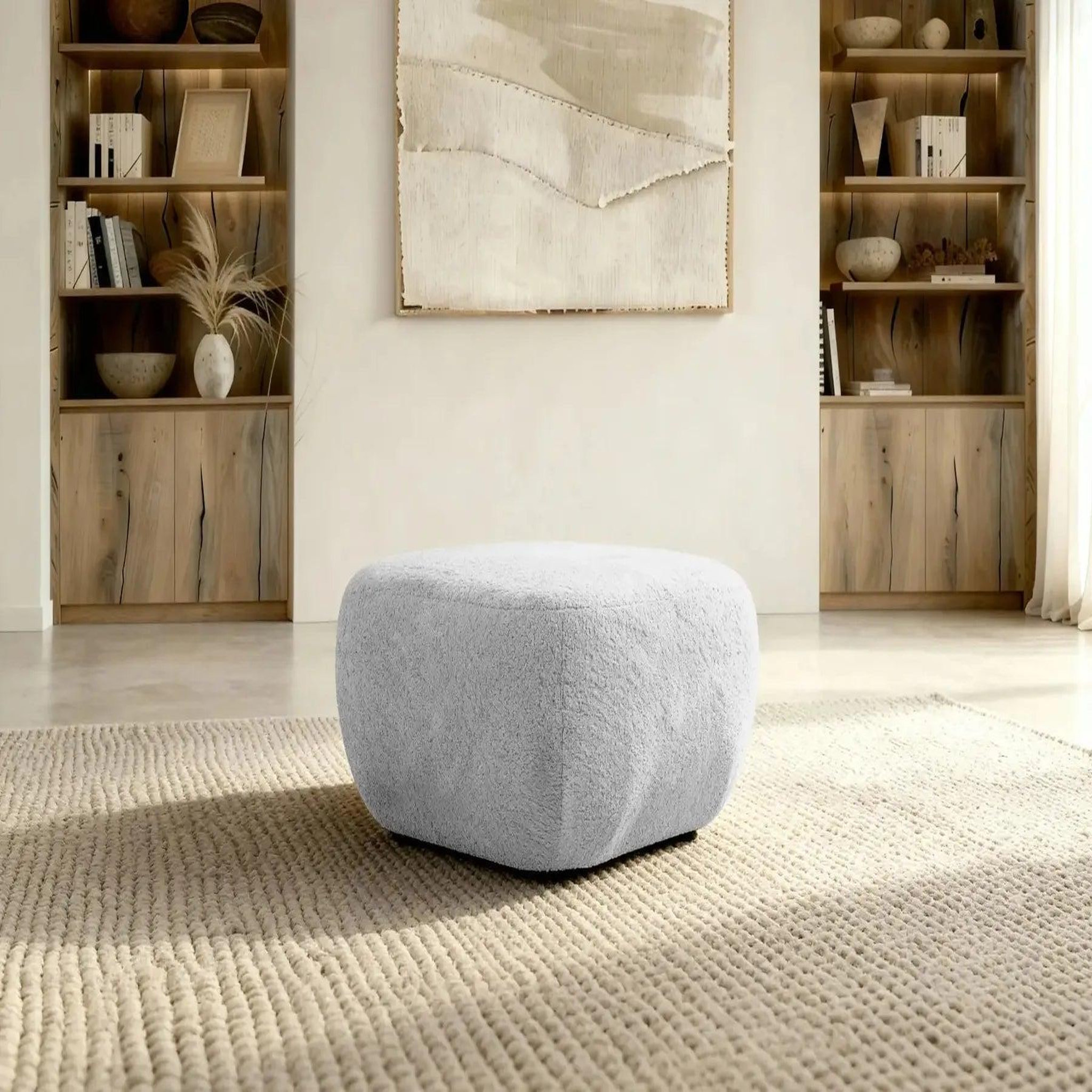 Voir la diapositive 3 : CASANOVA PARIS Santiago - pouf tissu bouclette