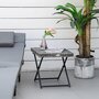 OUTSUNNY Table basse pliable de jardin style cosy chic dim. 40L x 40l x 40H cm métal époxy résine tressée imitation rotin