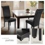 Voir la diapositive 4 : tectake Chaise de salle à manger avec revêtement en cuir synthétique noir Lot de 6
