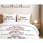Voir la diapositive 3 : Home collection Parure housse de couette 100%coton 240x220cm scene de menage