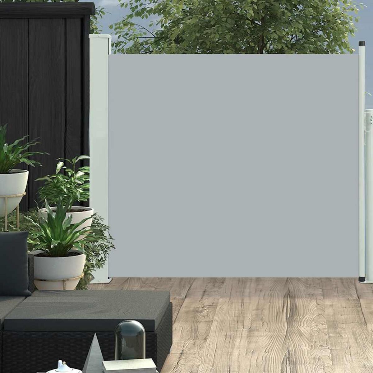 VIDAXL Auvent lateral retractable de patio 100x300 cm Gris