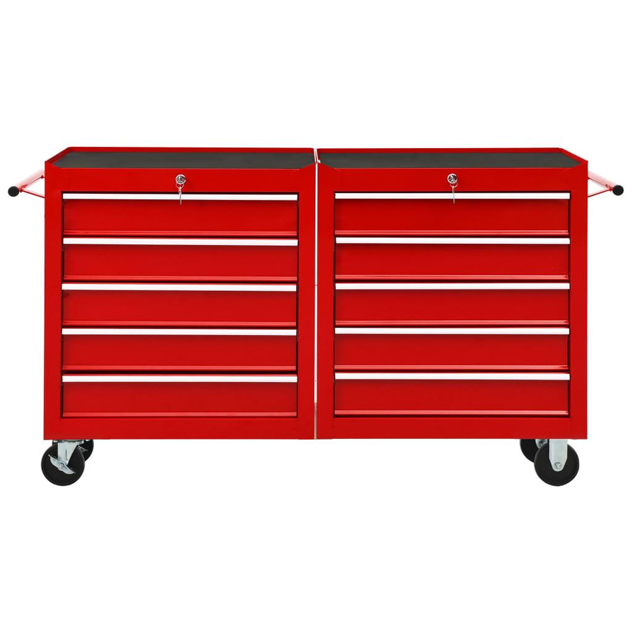 Voir la diapositive 3 : VIDAXL Chariot a outils avec 10 tiroirs Acier Rouge