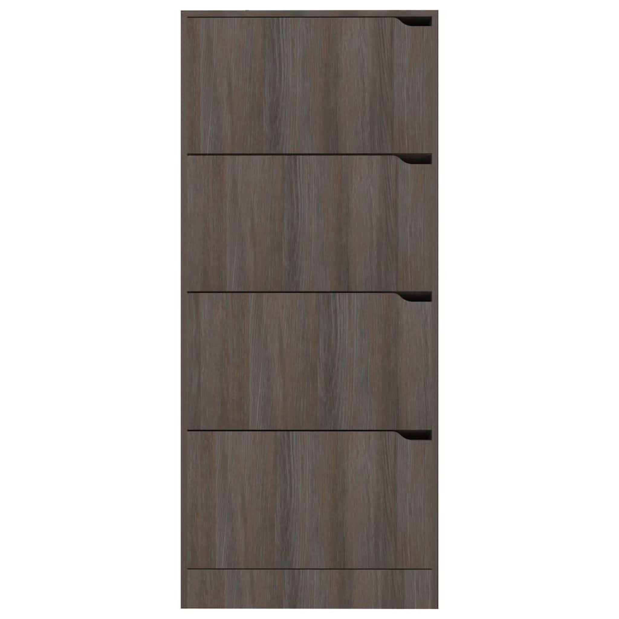 Voir la diapositive 5 : VIDAXL Armoire a chaussures 4 portes Chene sonoma gris Bois ingenierie