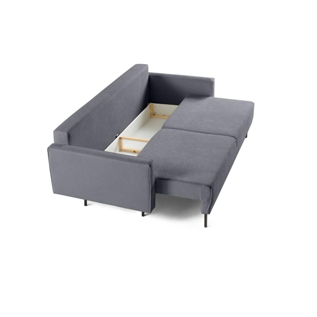 LISA DESIGN Charlie - canapé droit 3 places - convertible avec coffre - en tissu