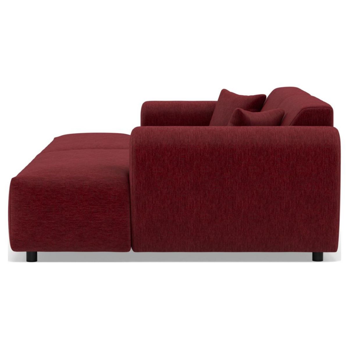 LISA DESIGN Aumance - canapé droit 4 places avec double méridienne assise profonde en velours texturé