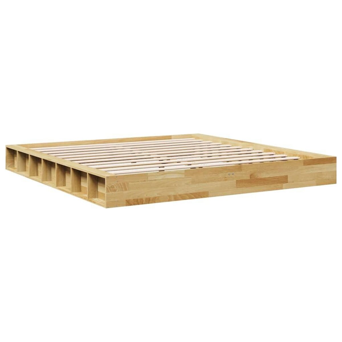 VIDAXL Cadre de lit sans matelas 200 x 200 cm en bois massif de chene