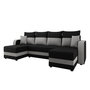 Voir la diapositive 2 : BEST MOBILIER Harvey - canapé panoramique en u 7 places convertible avec coffre en tissu bicolore