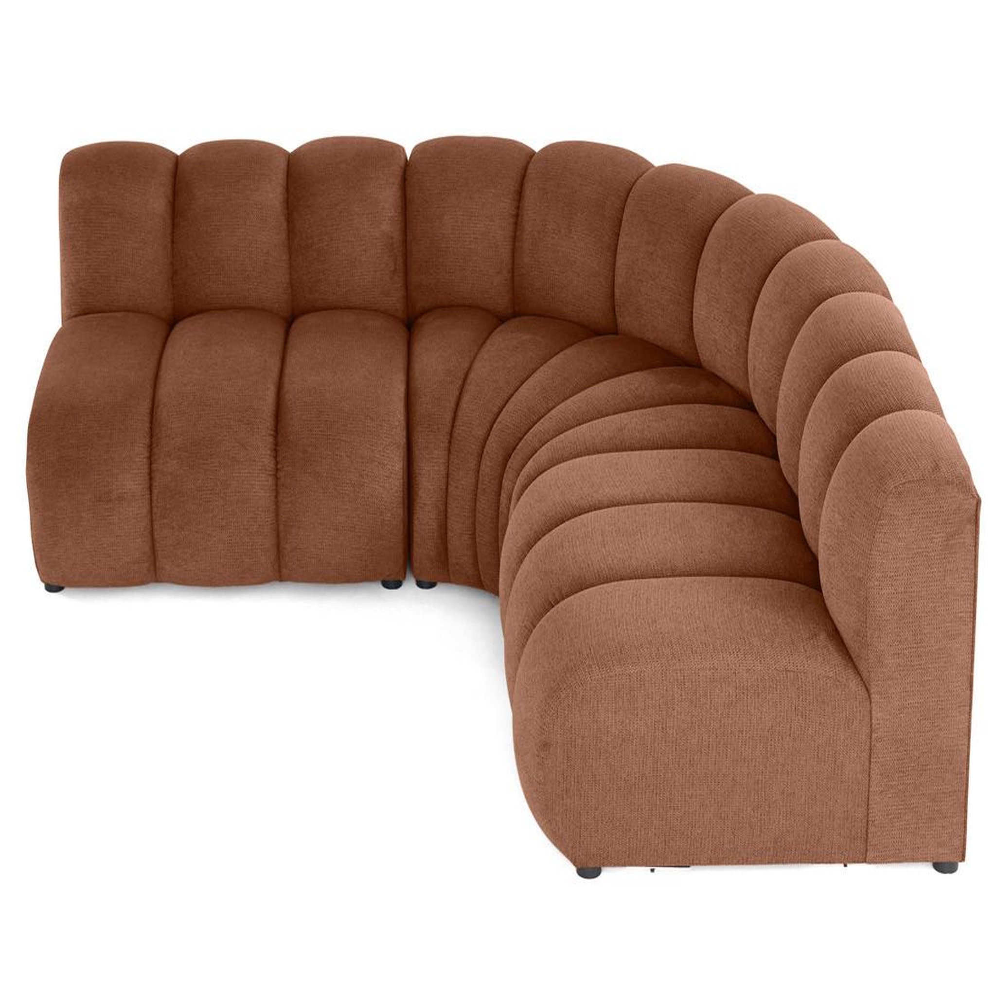 Voir la diapositive 5 : BEST MOBILIER Debbie - canapé modulable d'angle réversible 4 places en tissu texturé