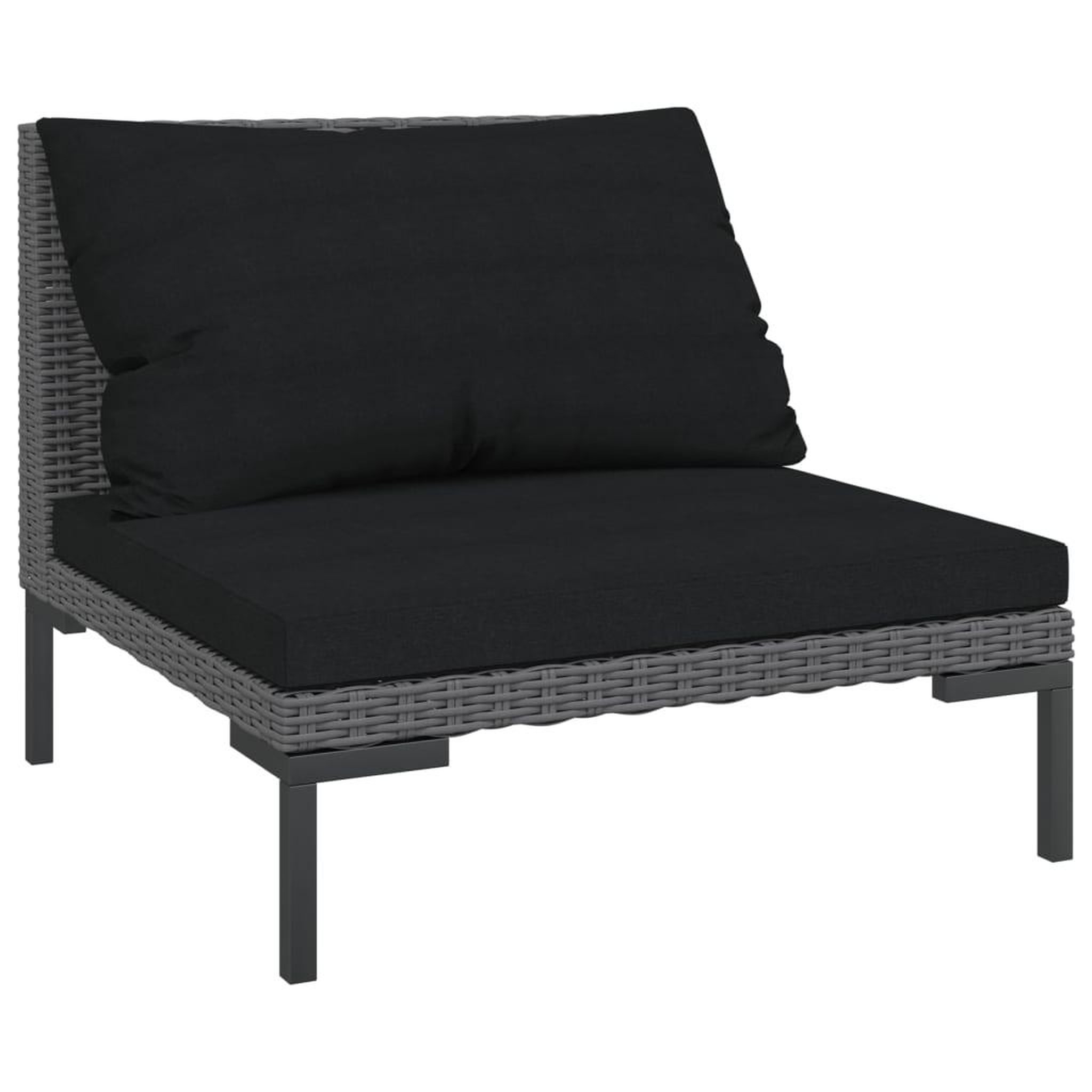 Voir la diapositive 3 : VIDAXL Canapes de jardin 2 pcs avec coussins Resine tressee demi-ronde