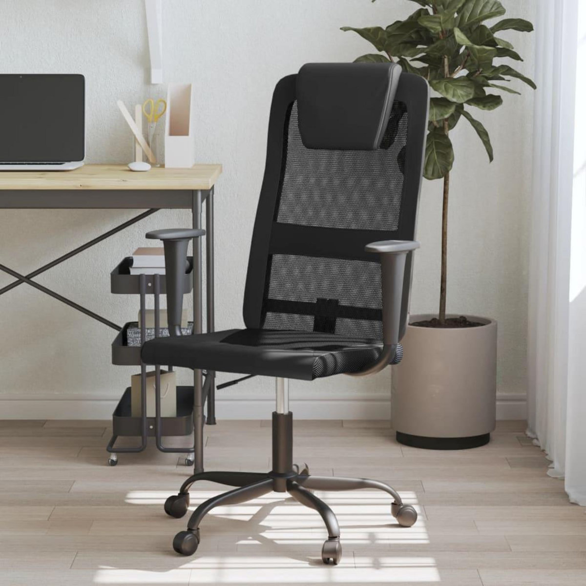 VIDAXL Chaise de bureau reglable en hauteur noir