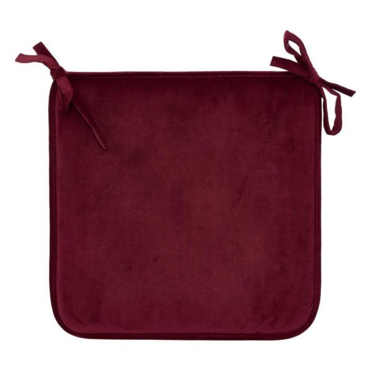 ATMOSPHERA Galette de Chaise Uni  Lilou  38x38cm Rouge Grenat