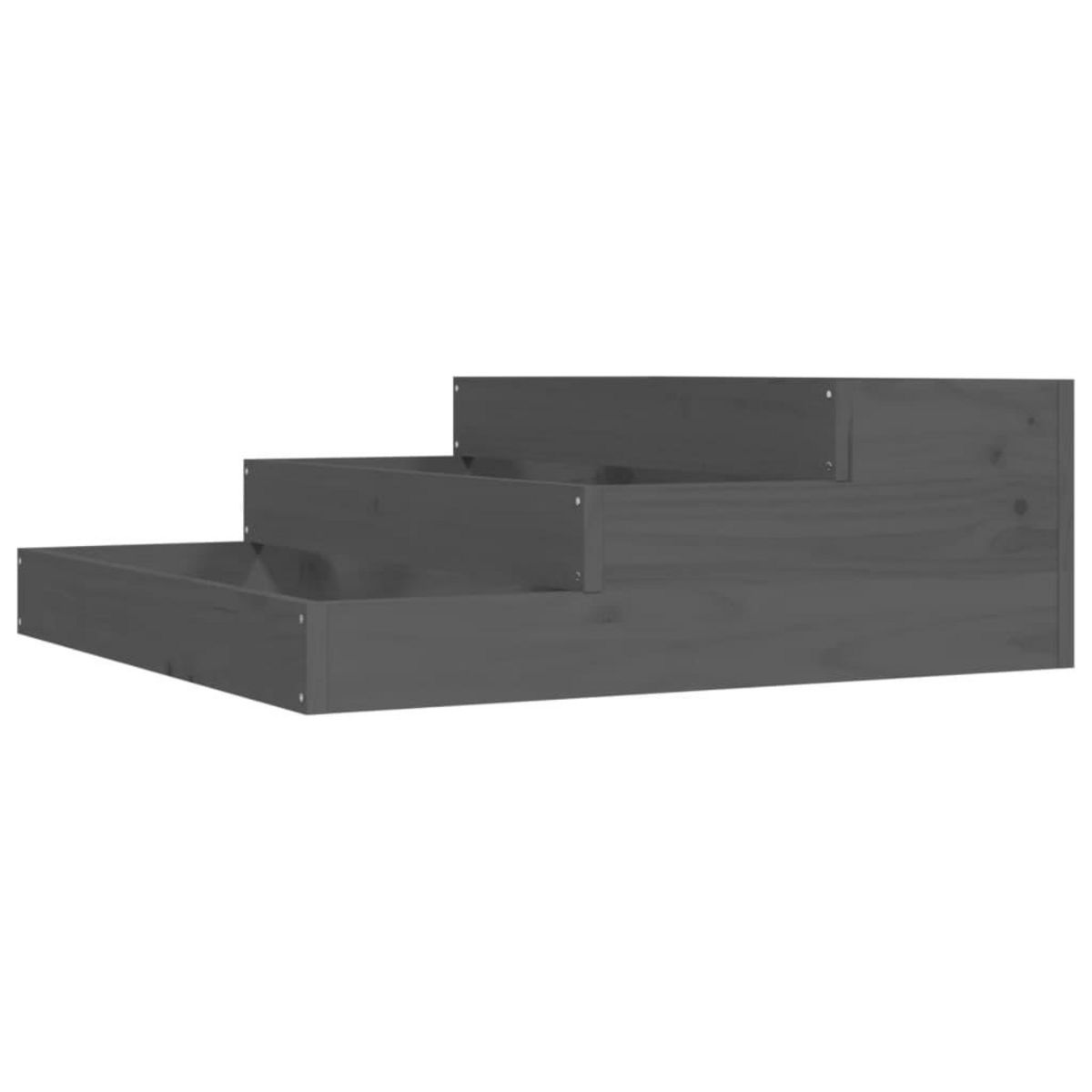 VIDAXL Jardiniere Gris 78x78x27 cm Bois massif de pin