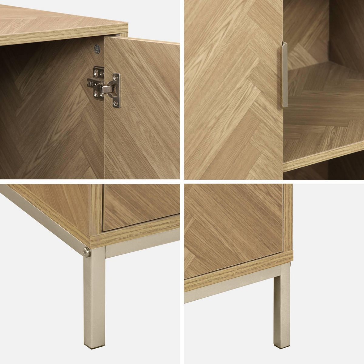 SWEEEK Vaisselier. Budapest. 2 étagères. 2 portes. buffet haut. L 80 cm x l 40 cm x H 110 cm