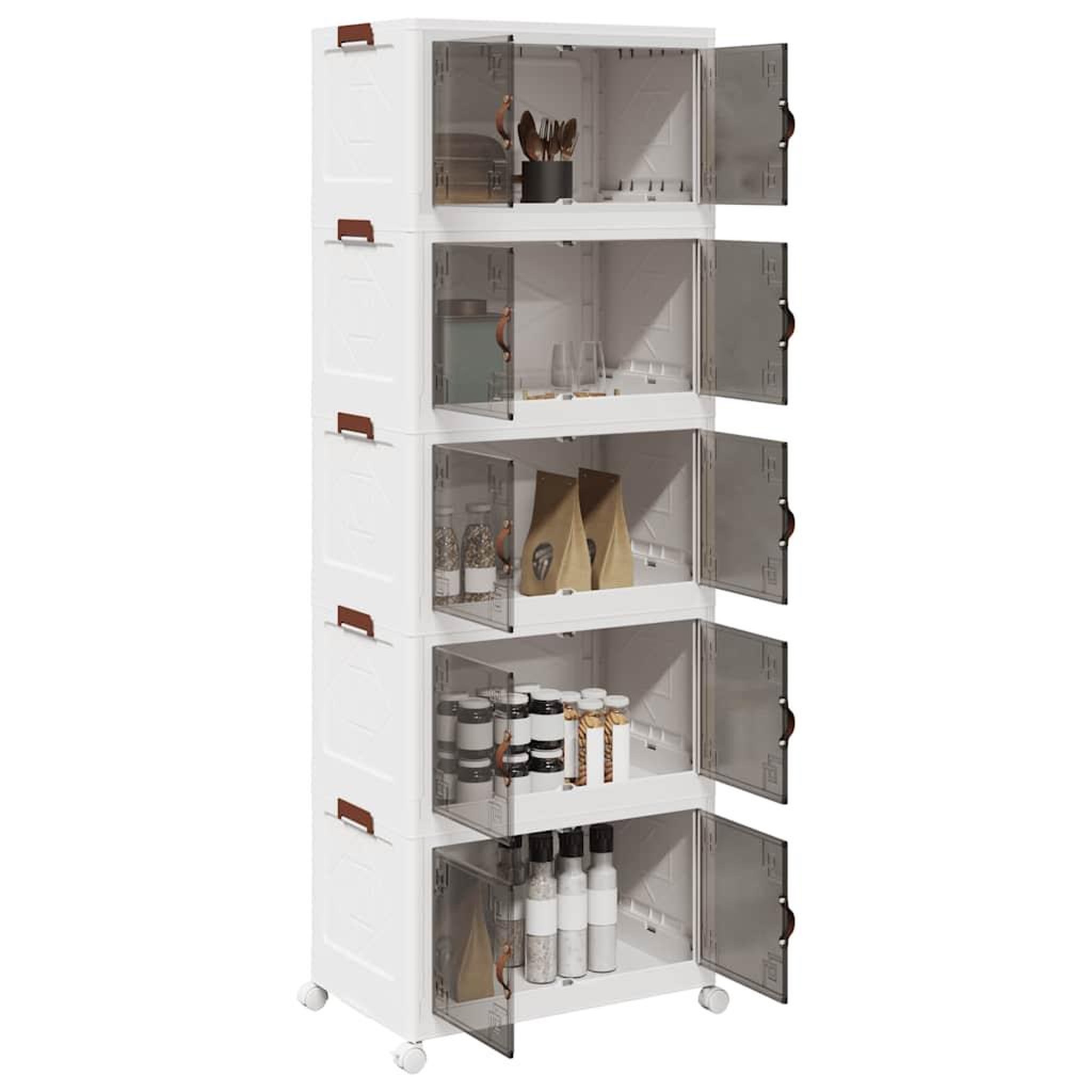 VIDAXL Boîte de rangement empilable avec roues a 5 niveaux 75 L