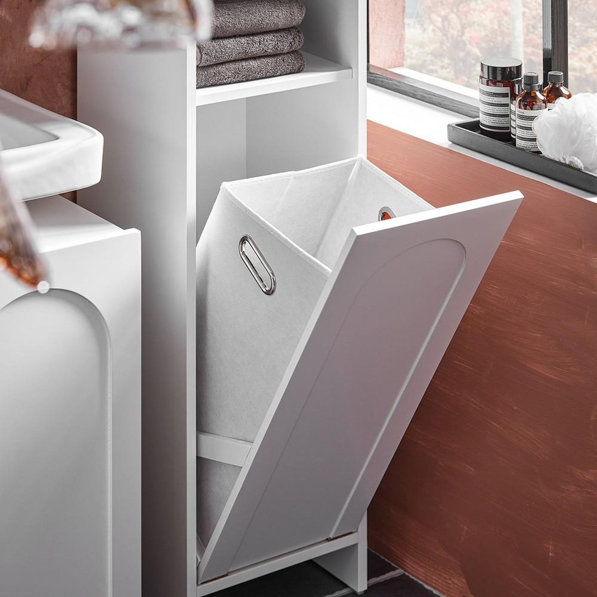 SOBUY SoBuy - Meuble De Buanderie à une porte - Blanc - 30x30x97cm - Moderne - BZR161-W