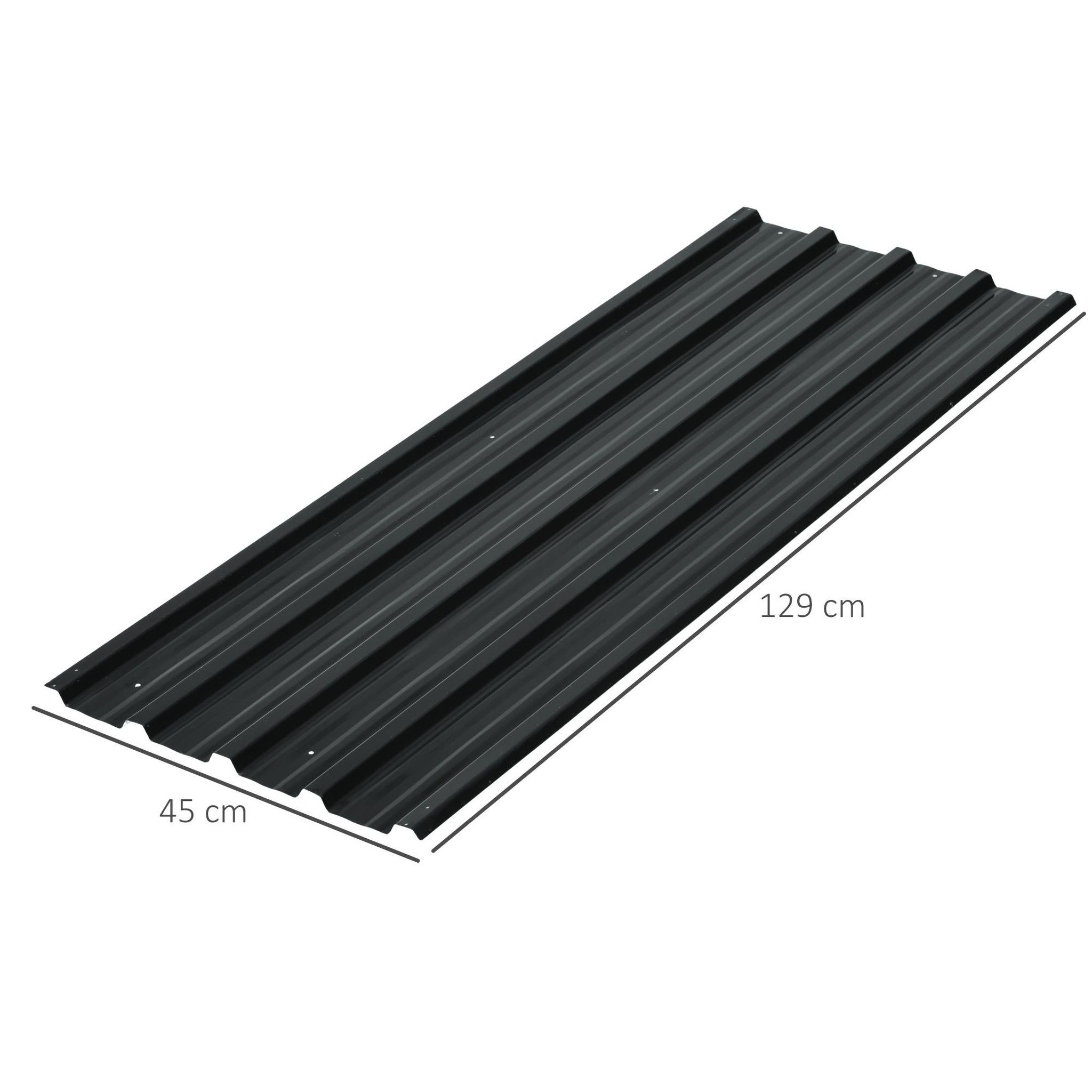 Voir la diapositive 3 : OUTSUNNY Lot de 12 panneaux - dim. 129L x 45l cm - tôle acier ondulé anthracite