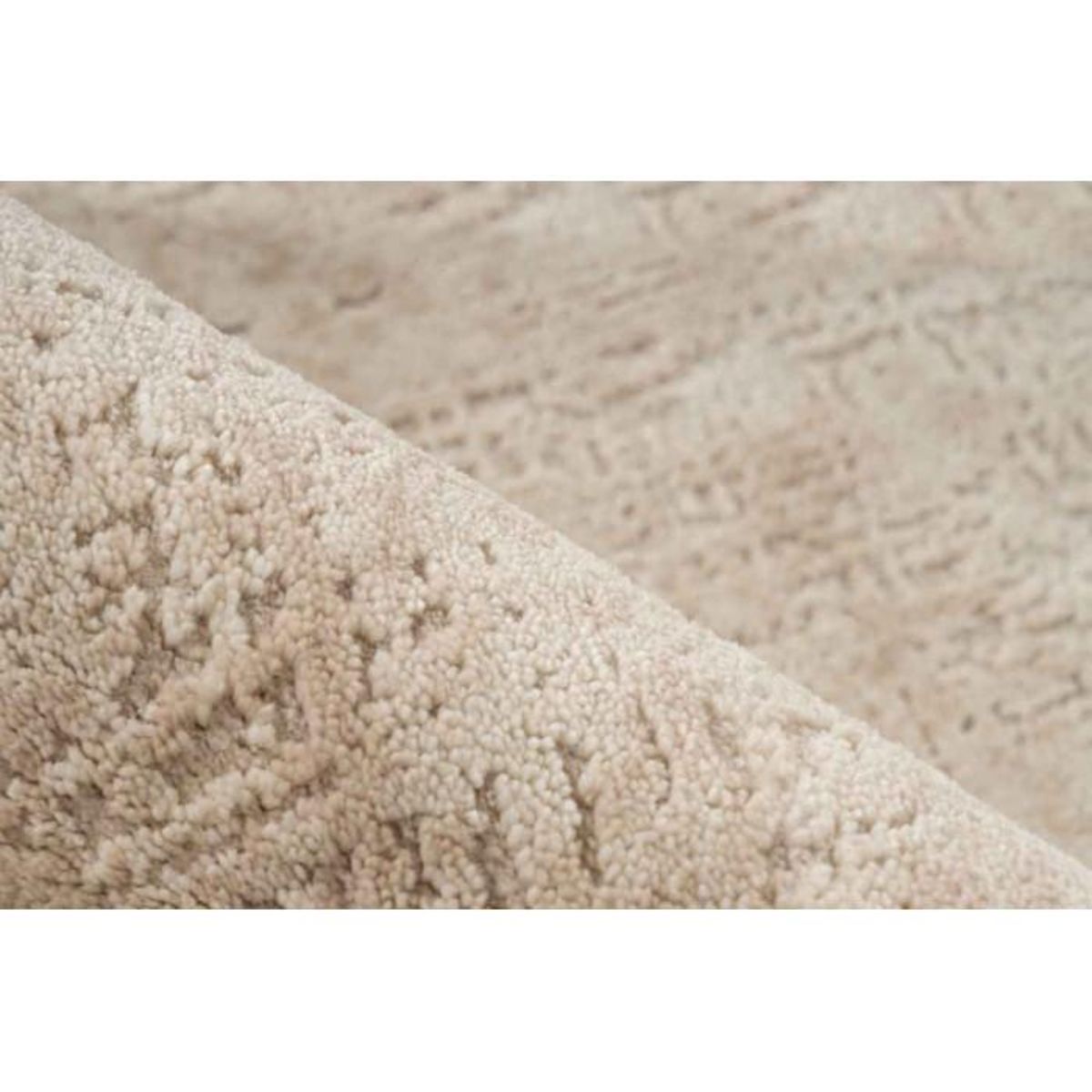 Paris Prix Tapis Uni Tissé à Poils Courts  Adeon  Crème