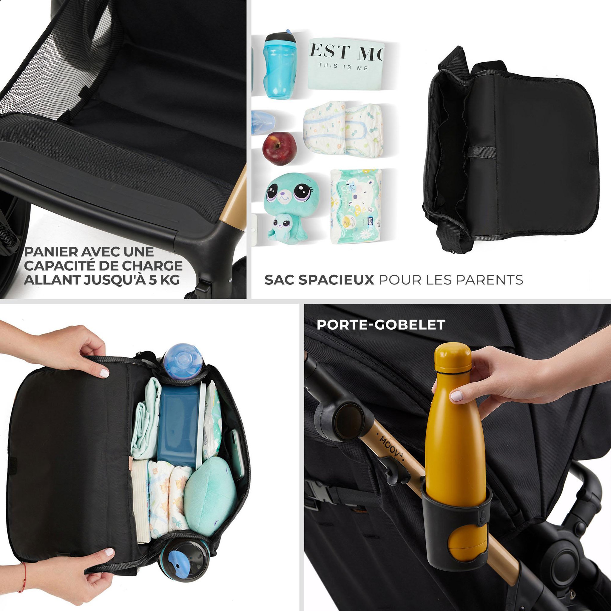 Voir la diapositive 6 : KINDERKRAFT Poussette trio moov 2 pratique et confortable
