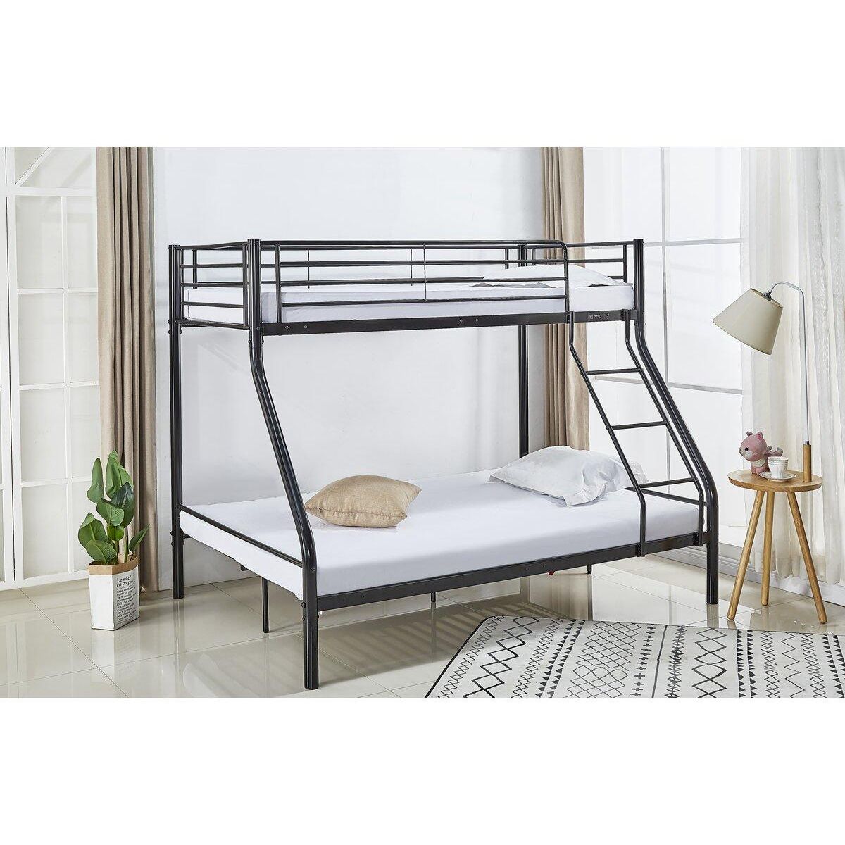 Habitat et Jardin Lit superposé en métal  Leo  Sommiers inclus - 90/140 x 190 cm - Noir