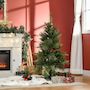 Voir la diapositive 2 : HOMCOM Sapin de Noël artificiel Ø 61 x 120H cm pied support inclus 260 branches épines grand réalisme vert