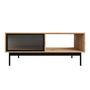 Voir la diapositive 4 : BEST MOBILIER Lamia - table basse - effet bois et noir - 2 portes et 1 niche - 120 cm