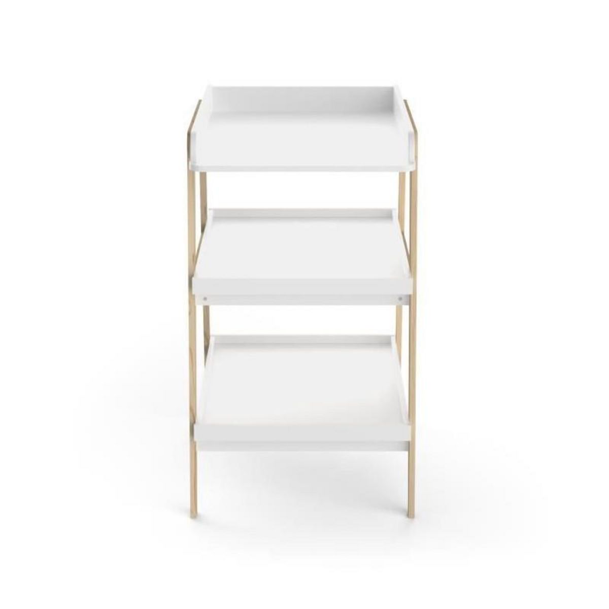 Demeyere Table a langer TSUGA - Bois massif et MDF - L.58 x P.71,1 x H.101,2 cm - Pour matelas 50x70 cm - Blanc mat