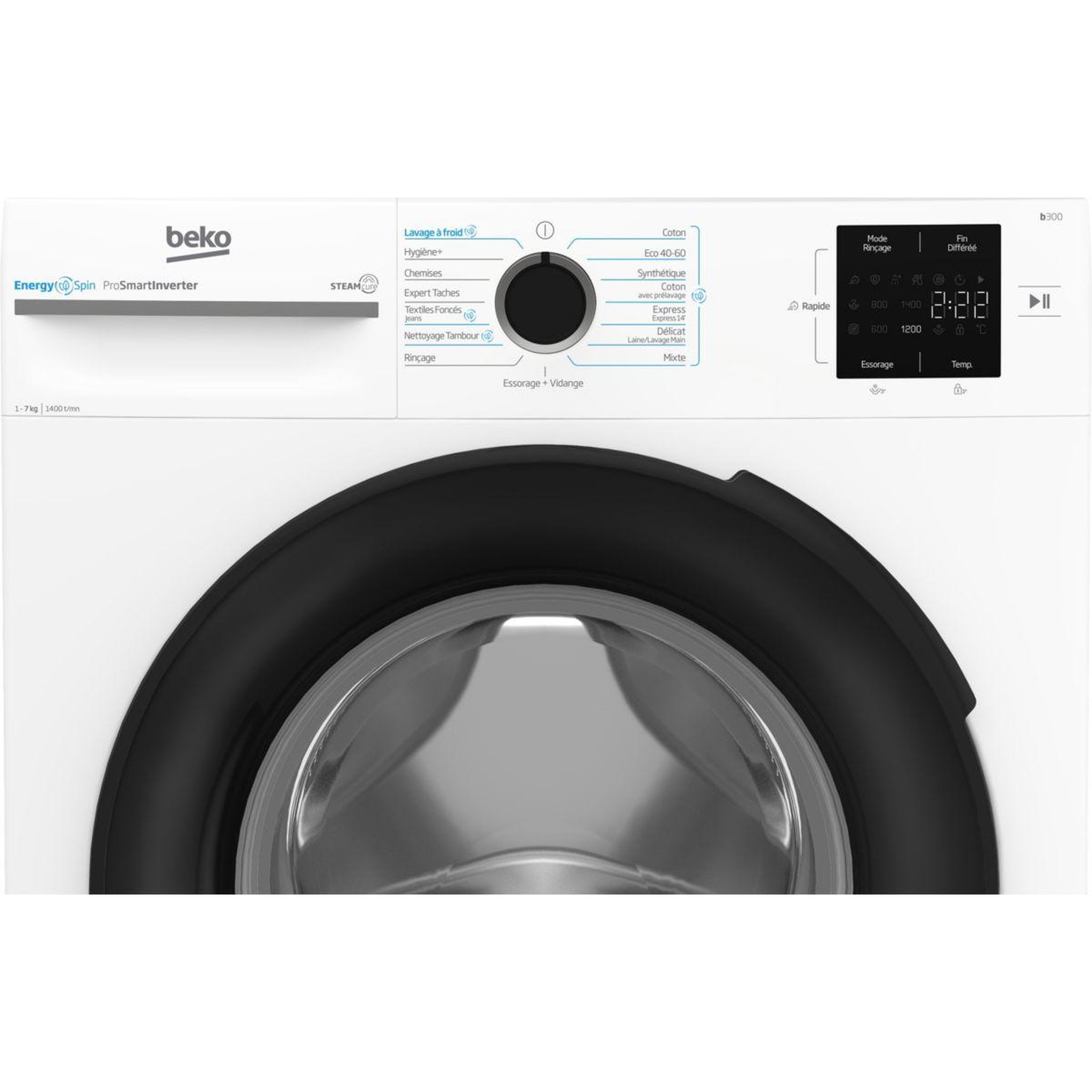 Voir la diapositive 4 : Beko Lave linge compact bm3wfu47411b energy spin