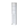 Voir la diapositive 4 : SWEEEK Colonne de rangement salle de bain - Rivage -  5 étagères. 1 porte ajourée. 5 niveaux de rangement