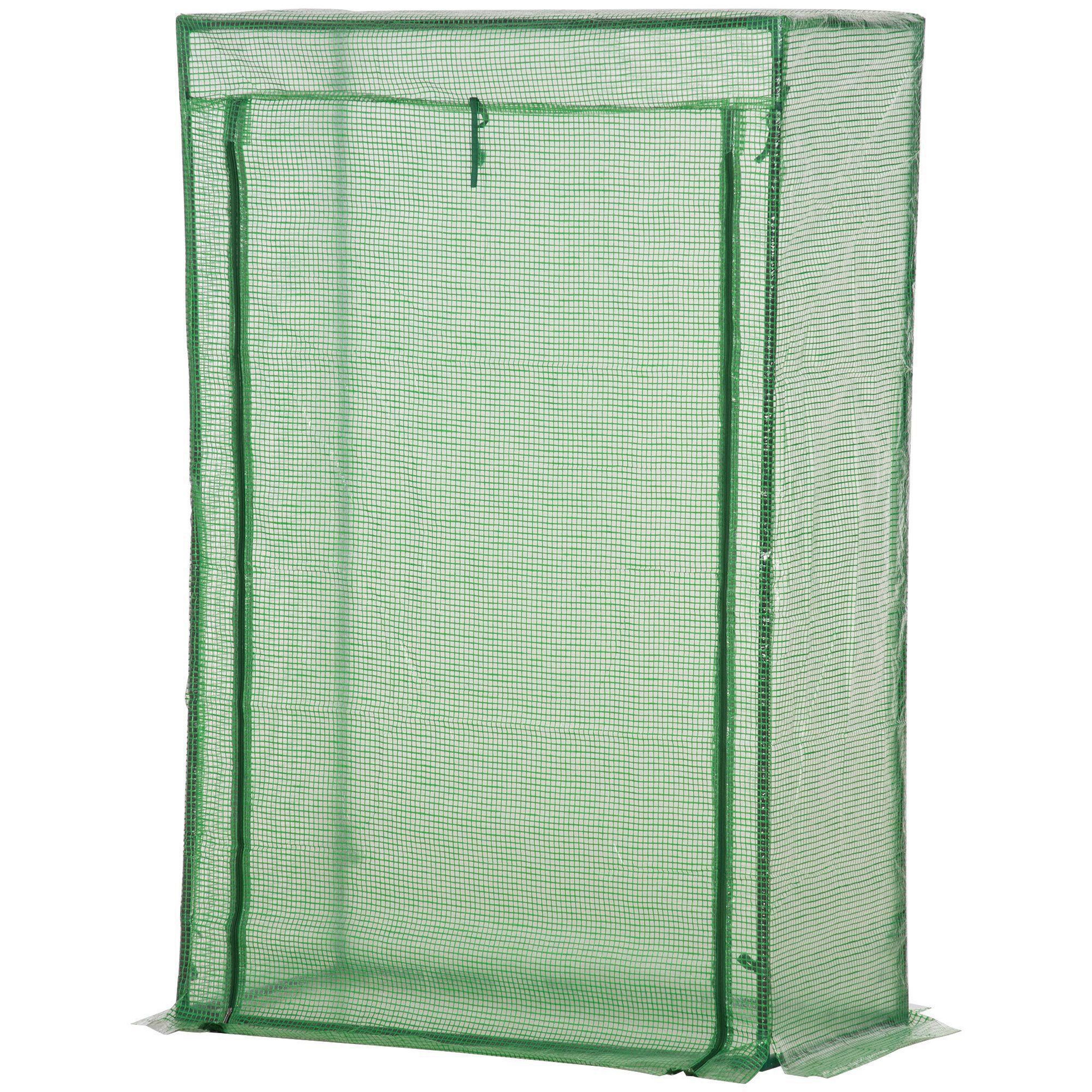 Voir la diapositive 5 : OUTSUNNY Serre de jardin serre à tomates porte zippée déroulante - 1x0,5x1,5m - acier PVC vert