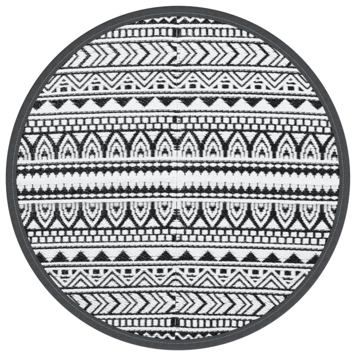 VIDAXL Tapis d'exterieur ARAKIL noir Ø120 cm PP