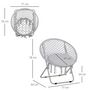 Voir la diapositive 3 : OUTSUNNY Loveuse fauteuil rond de jardin fauteuil lune papasan pliable grand confort macramé coton polyester gris
