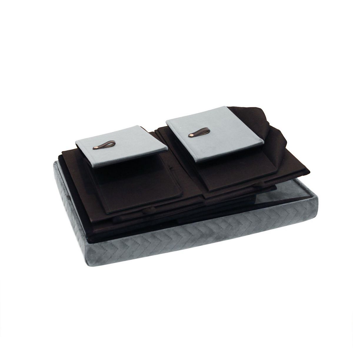 The Home Deco Factory Banc de rangement pliable design velours Meli