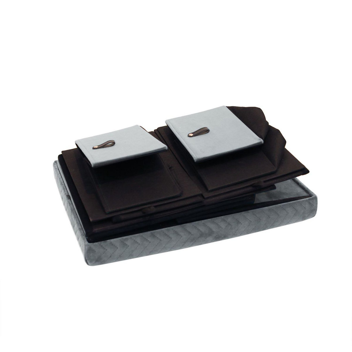 The Home Deco Factory Banc de rangement pliable design velours Meli