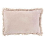 Paris Prix Coussin Déco  Franges Velours  35x55cm Rose