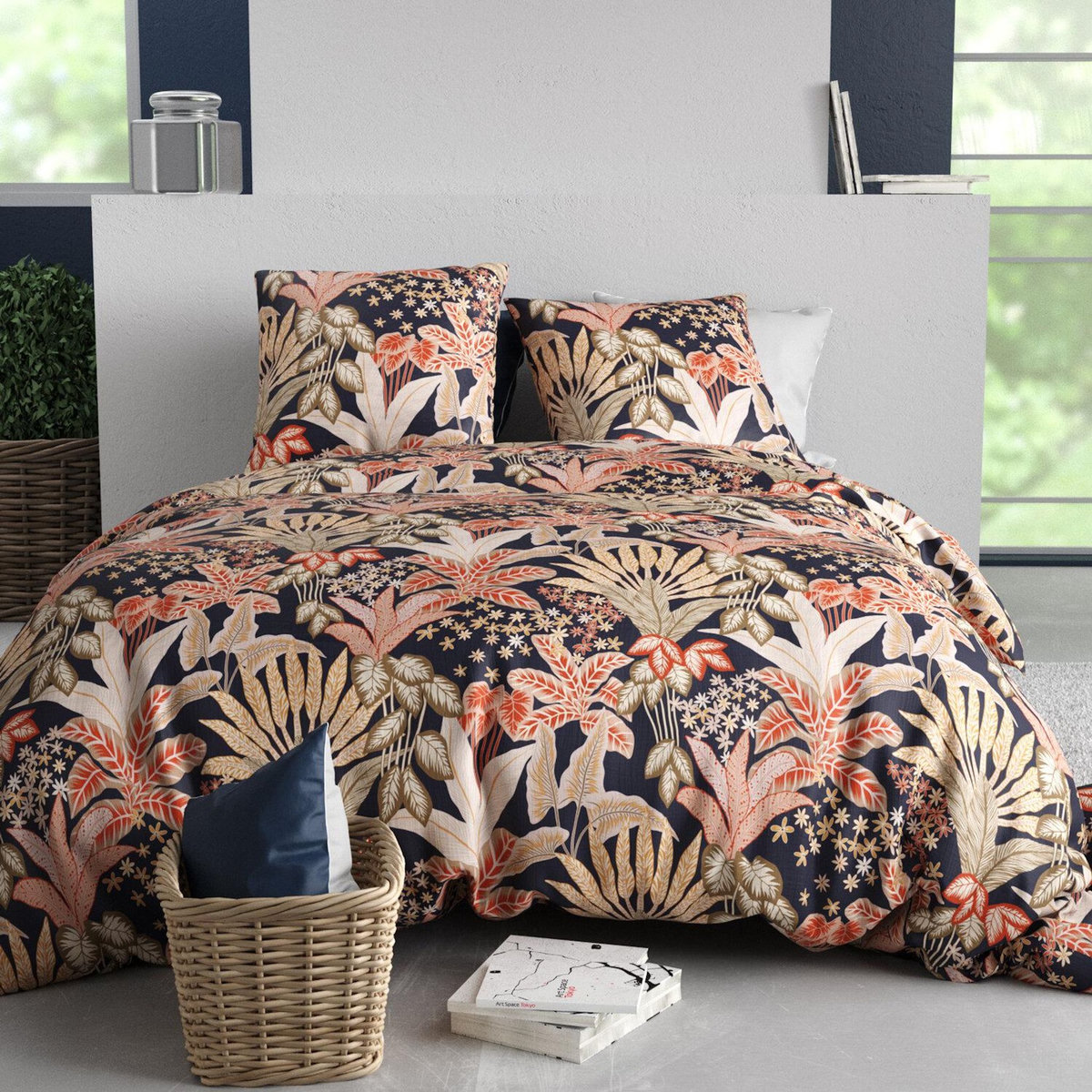 ATELIER DU COTON Parure housse de couette 100% coton 57fils louisiane