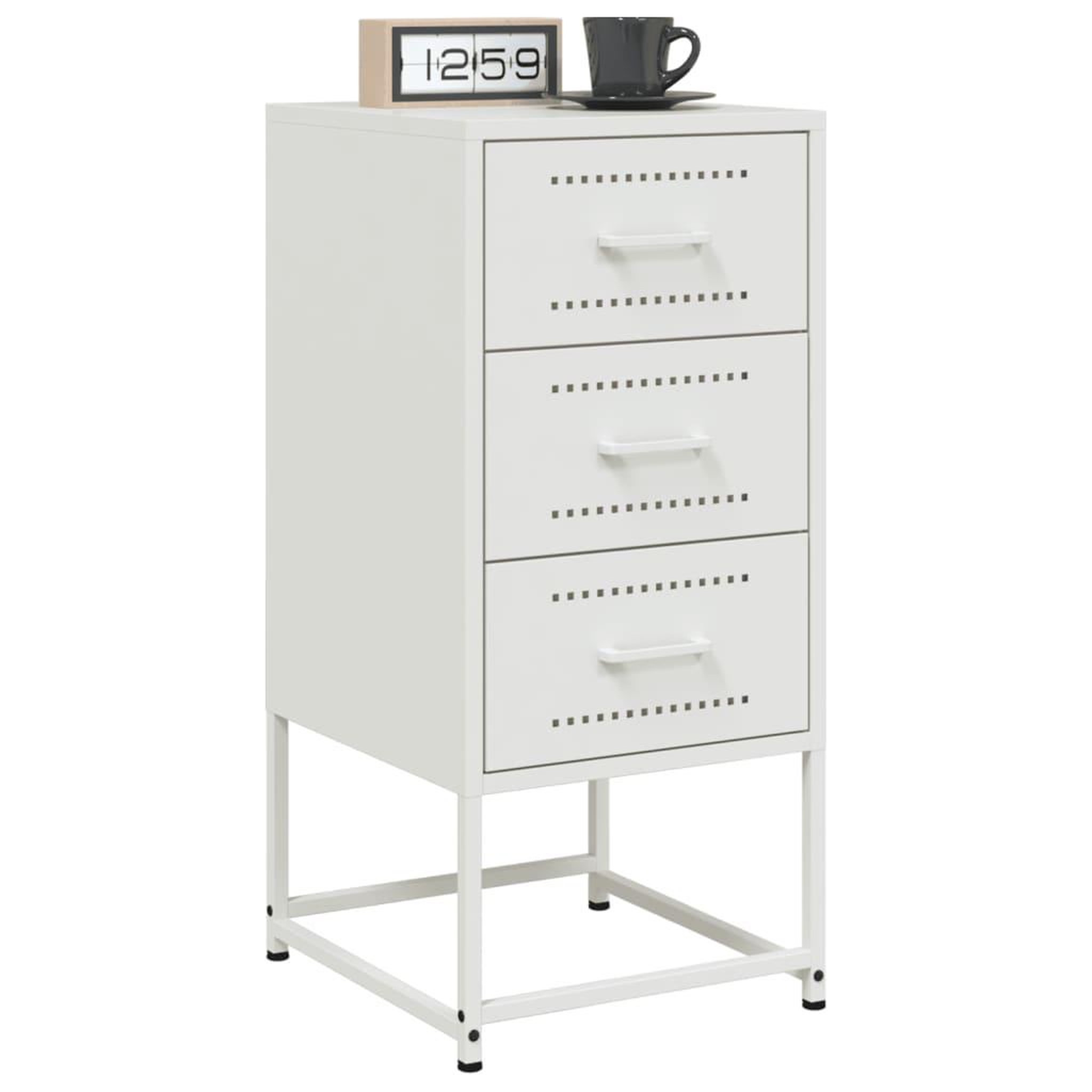 Voir la diapositive 4 : VIDAXL Table de chevet blanc 36x39x78 cm acier