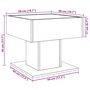 Voir la diapositive 6 : VIDAXL Table basse avec LED noir 50x50x45 cm bois d'ingenierie