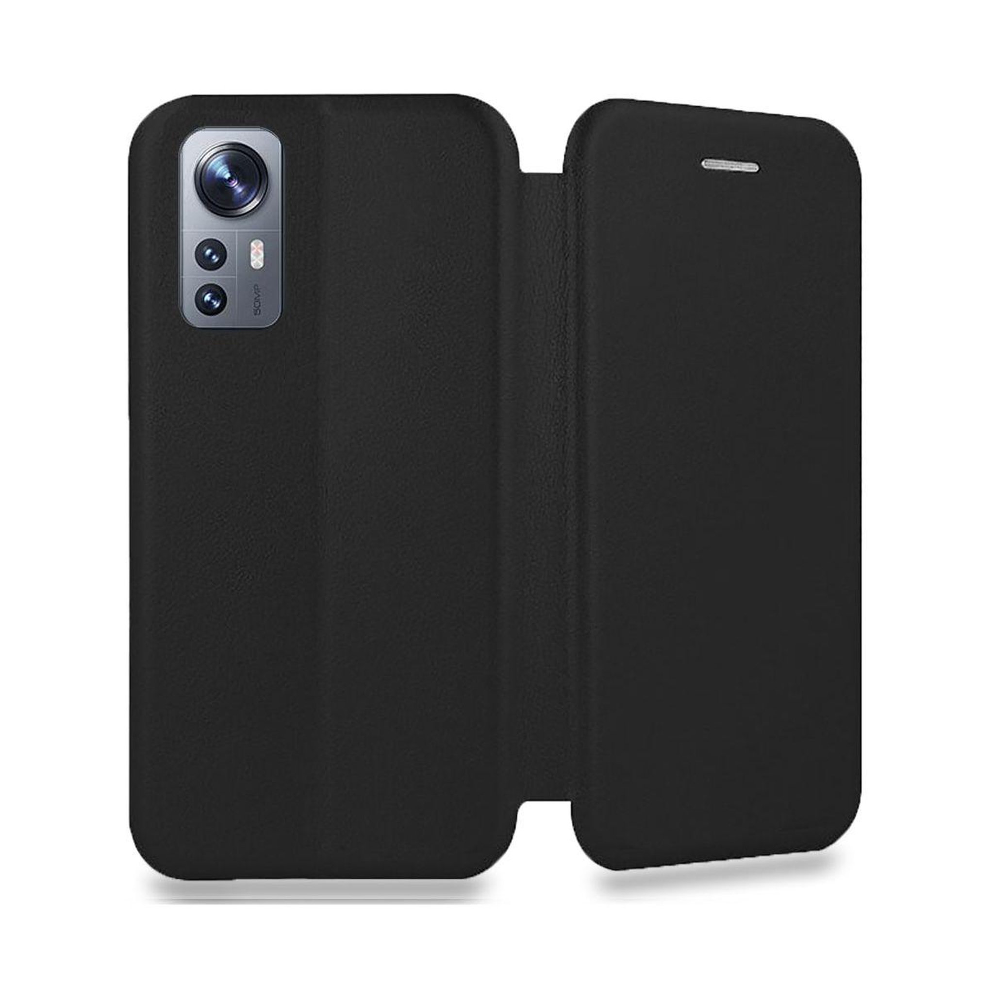 Voir la diapositive 4 : IBROZ Etui xiaomi 12 pro etui cuir noir