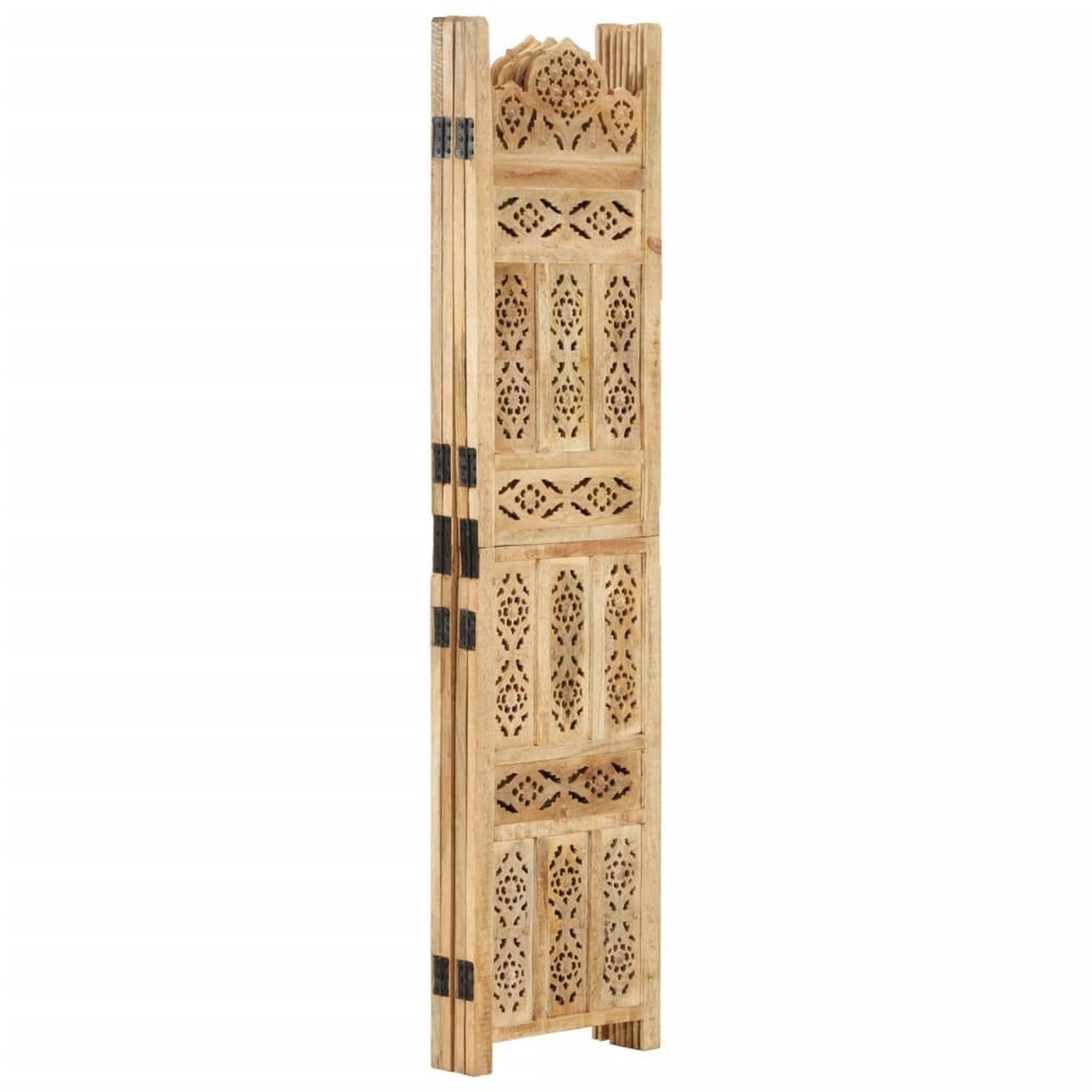 Voir la diapositive 2 : VIDAXL Cloison de separation 4 panneaux 160x165 cm Bois de manguier