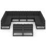 Voir la diapositive 3 : VIDAXL Salon de jardin 11 pcs avec coussins Noir Bois de pin massif