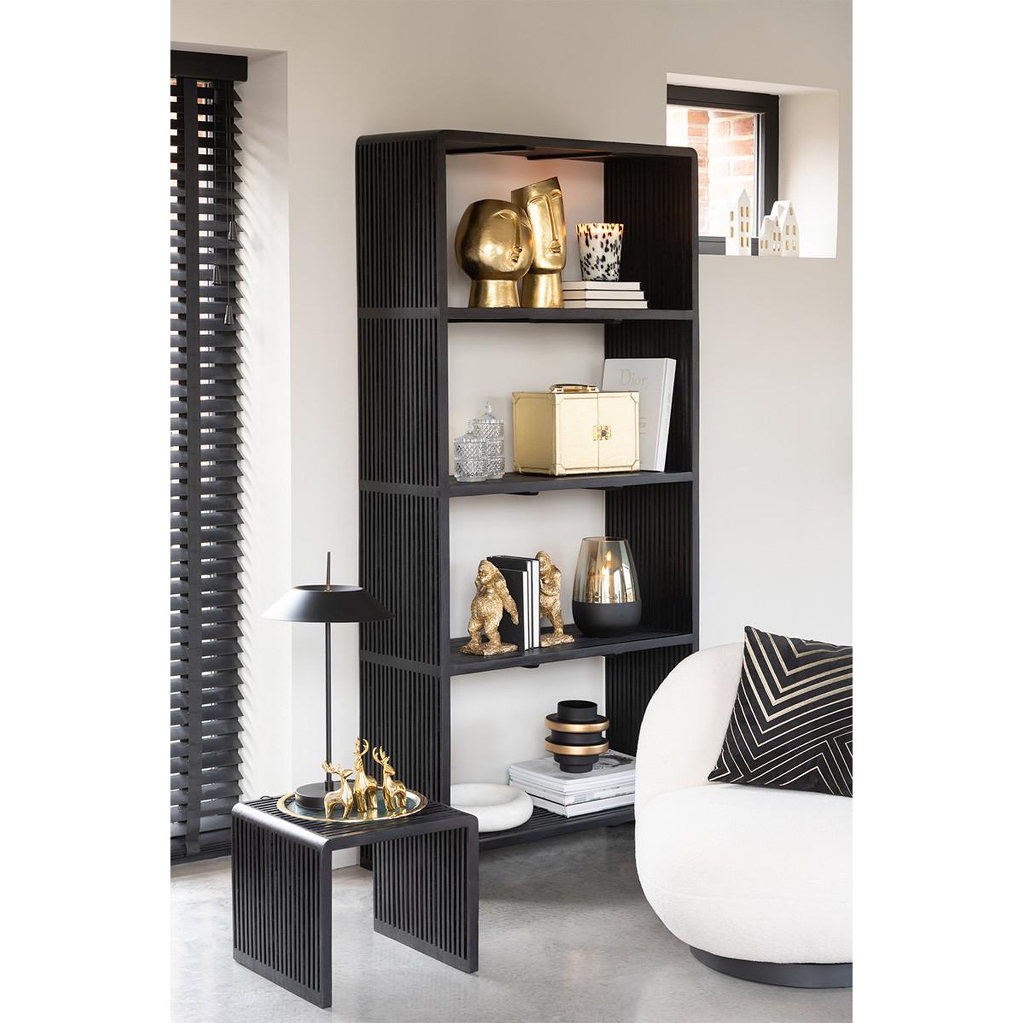 Voir la diapositive 6 : J-LINE Lot de 2 serre-livres  gorilles  24cm or