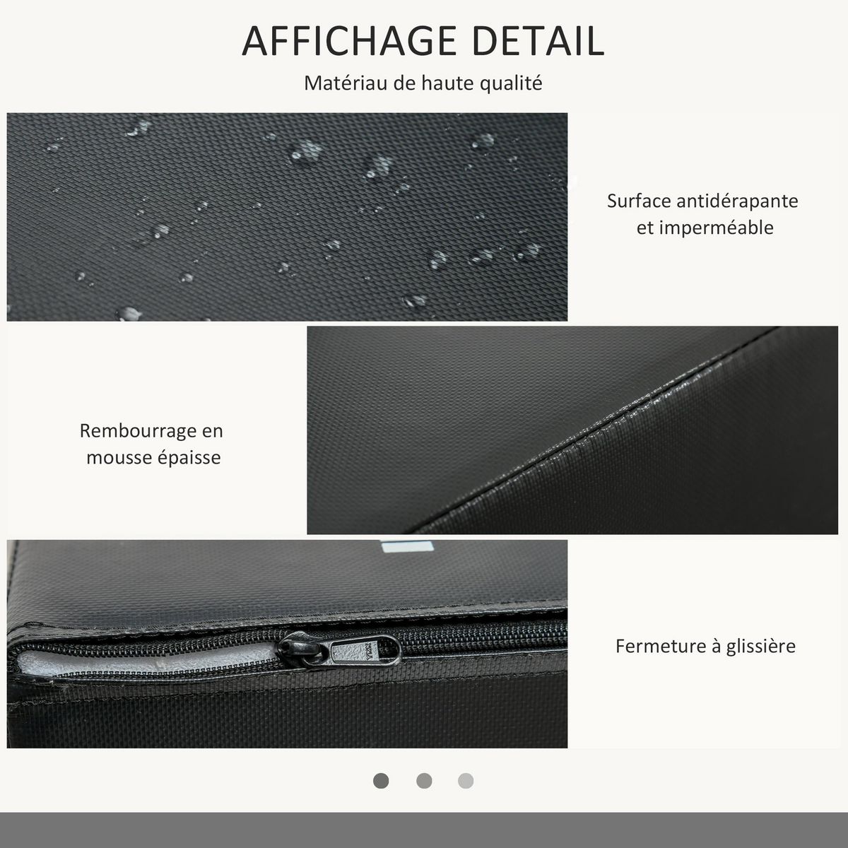 HOMCOM Box jump - box de pliométrie - boite de saut - 3 hauteurs 51/61/76H cm - charge max. 120 Kg - mousse revêtement PE noir