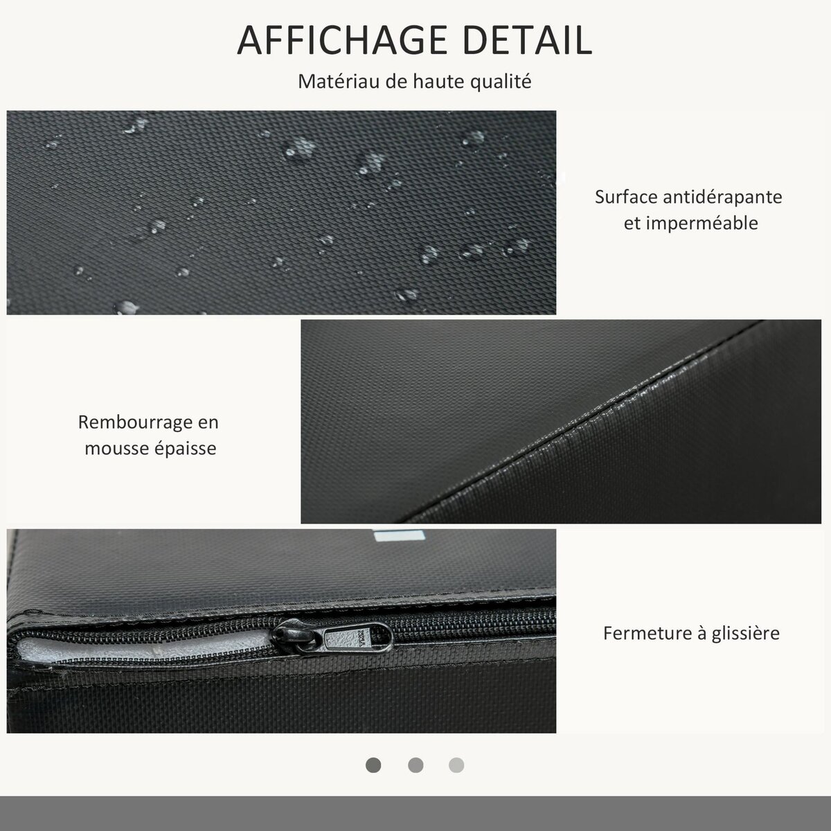 HOMCOM Box jump - box de pliométrie - boite de saut - 3 hauteurs 51/61/76H cm - charge max. 120 Kg - mousse revêtement PE noir