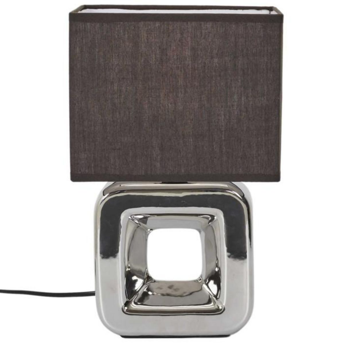 Paris Prix Lampe à Poser en Porcelaine  Chromée  32cm Argent