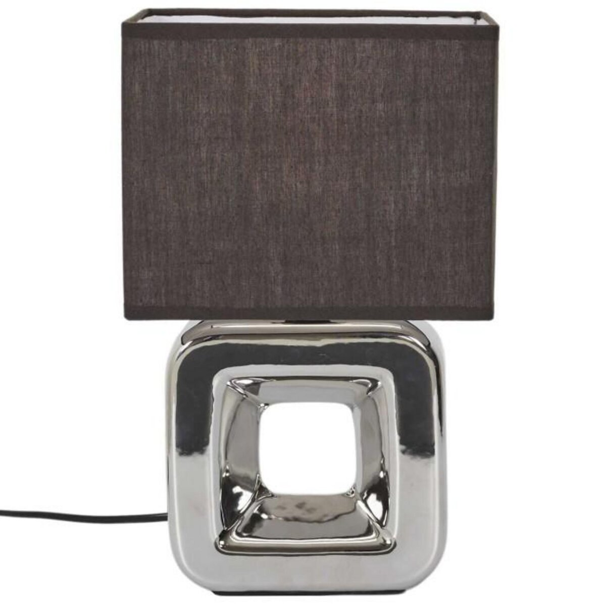 Paris Prix Lampe à Poser en Porcelaine  Chromée  32cm Argent