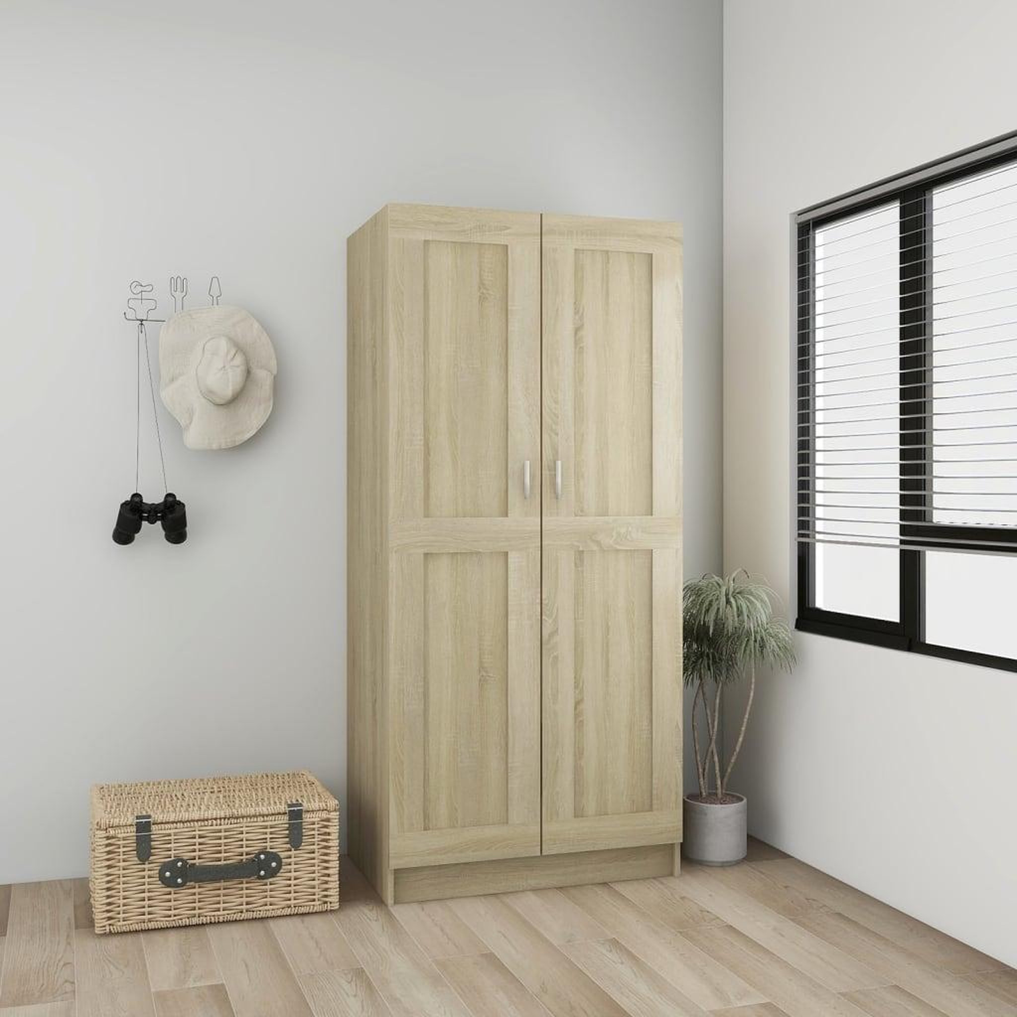Voir la diapositive 3 : VIDAXL Garde-robe Chene sonoma 82,5x51,5x180 cm Agglomere