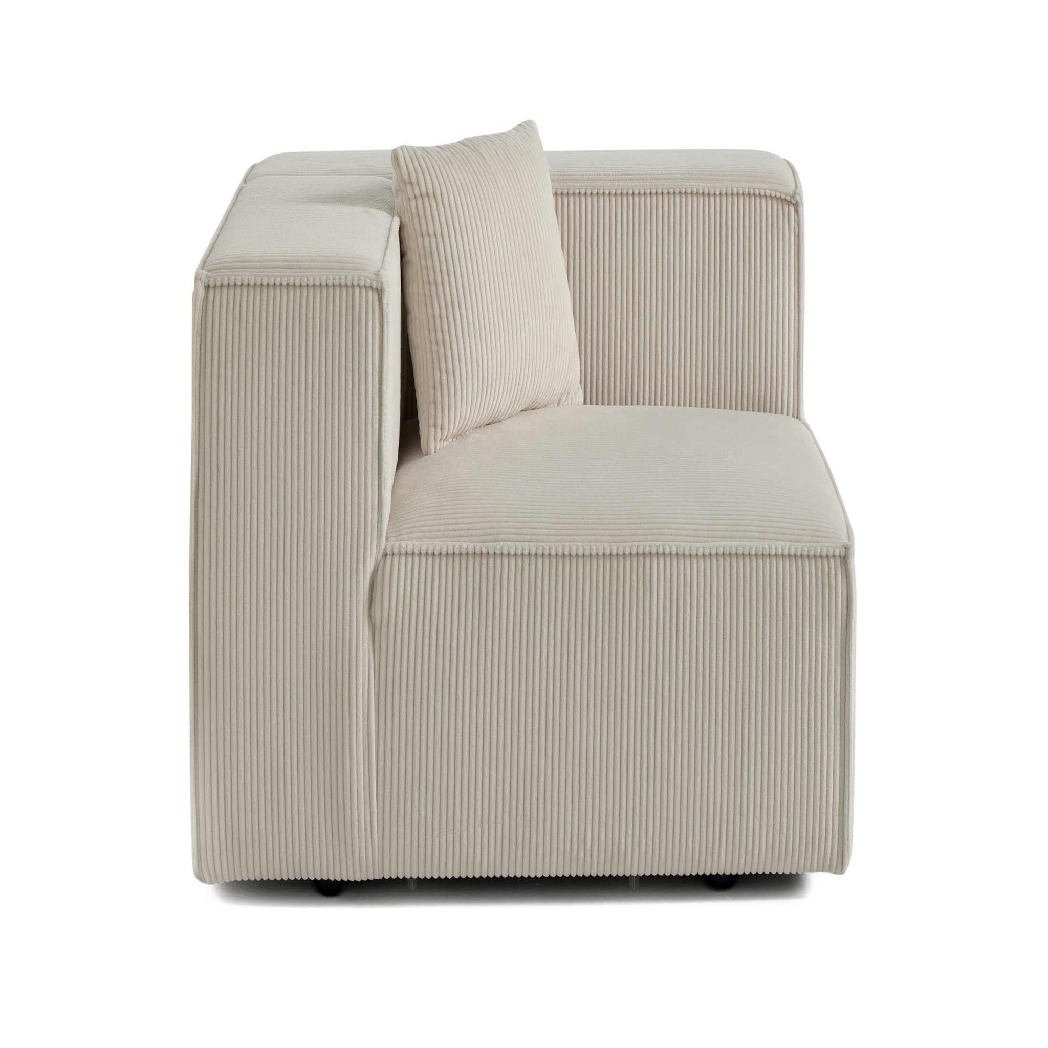 Voir la diapositive 6 : LISA DESIGN Arty - module d'assise droit - en velours côtelé